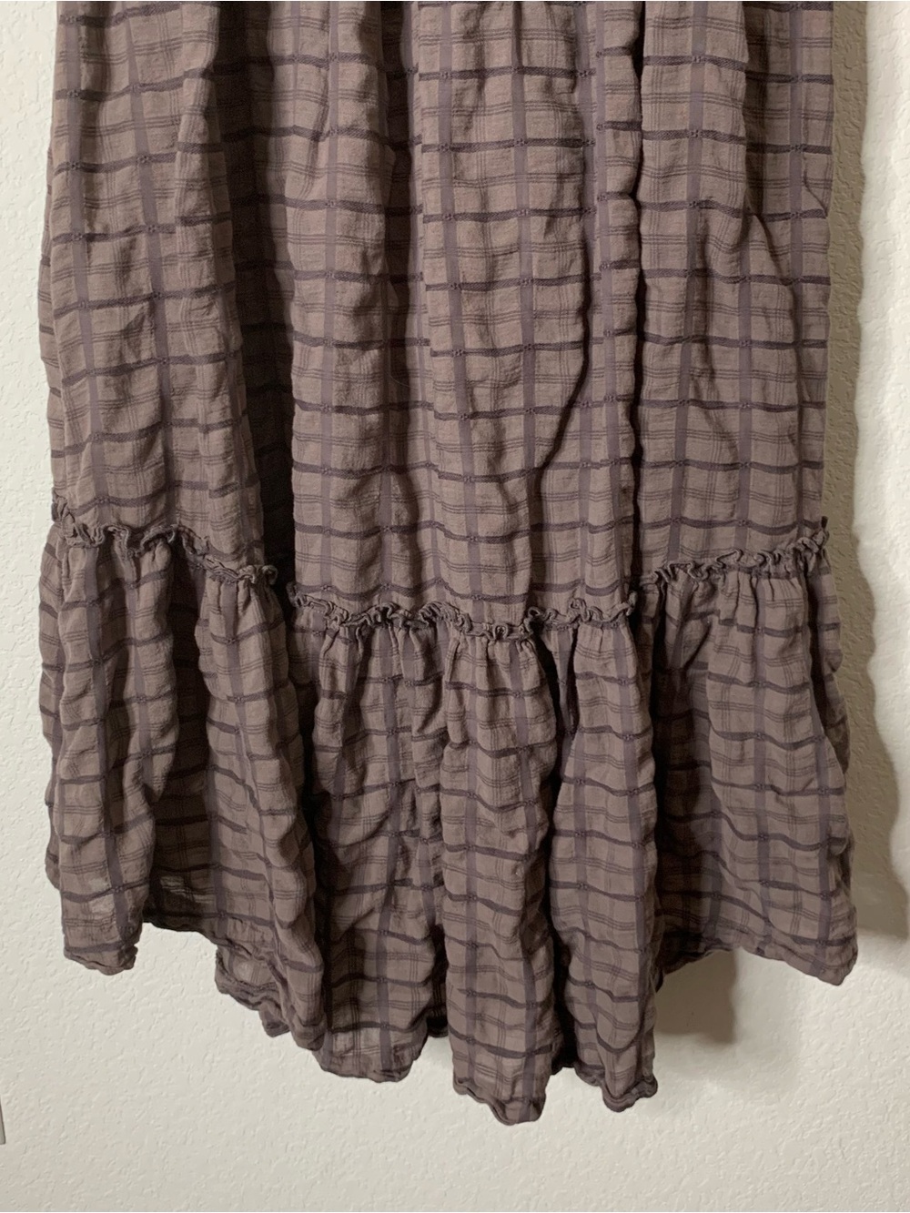 Free People Womens Brown Edie Plaid Long sleeve oversized Maxi Dress S - Picture 12 of 12